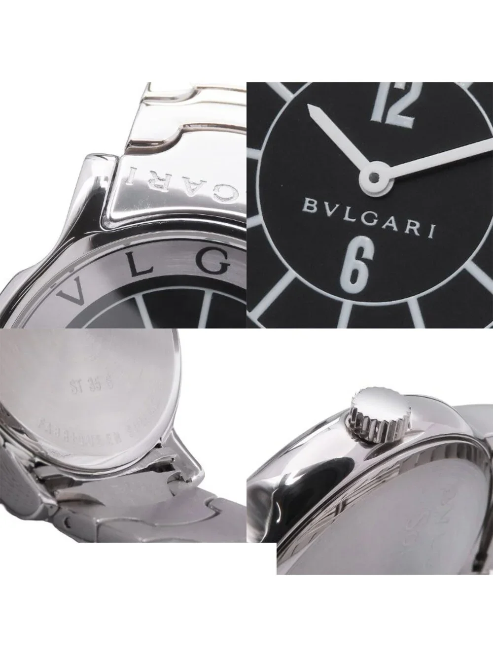 Bvlgari Solotempo Black Stainless Steel Watch Quartz